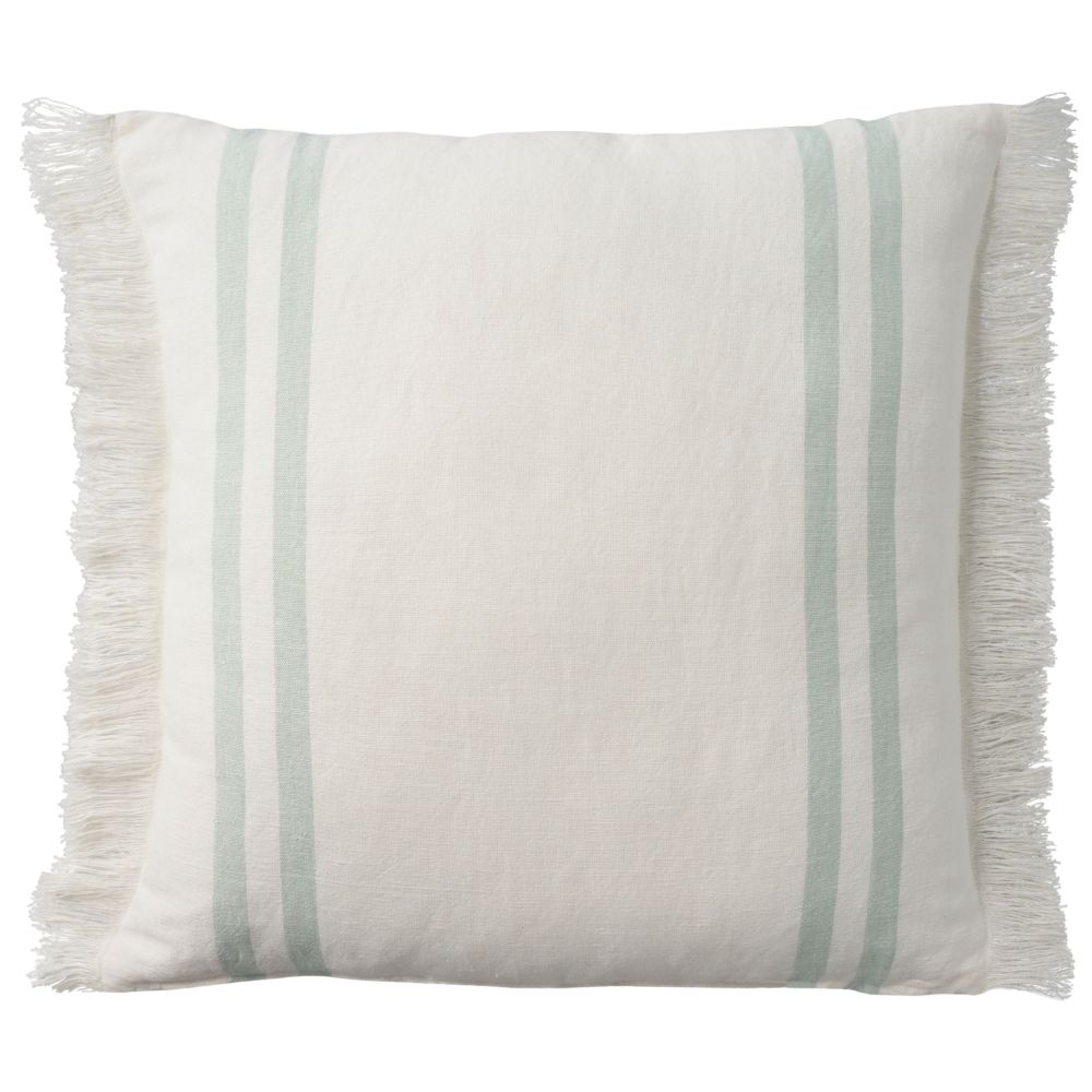 Nourison SH500 Lifestyle Cotton Linen Stripes Sage Throw Pillows