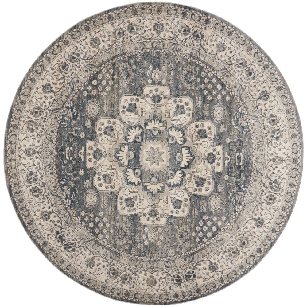 Nourison CNC07 Concerto 7 Ft. 10 In. x 7 Ft. 10 In. Area Rug in Gray/Ivory
