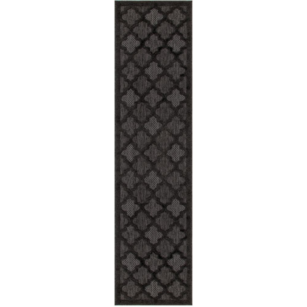 Nourison NES01 Easy Care Area Rug in Charcoal Black, 2
