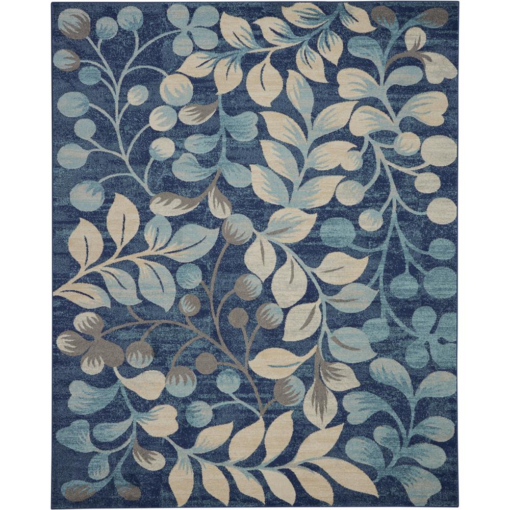 Nourison TRA03 Tranquil 8 Ft.10 In. x 11 Ft.10 In. Indoor/Outdoor Rectangle Rug in  Navy