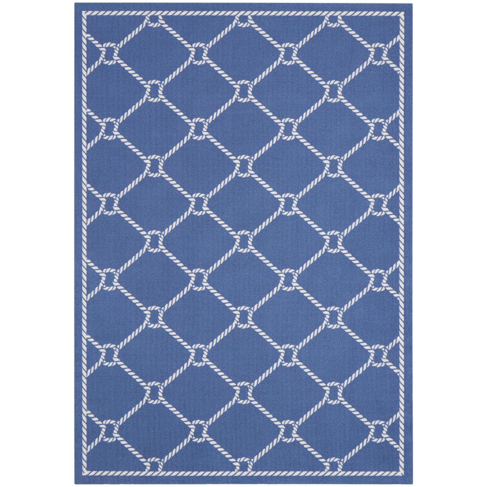 Nourison SND41 Sun & Shade 4 Ft. 3 In. x 6 Ft. 3 In. Waverly Area Rug in Navy