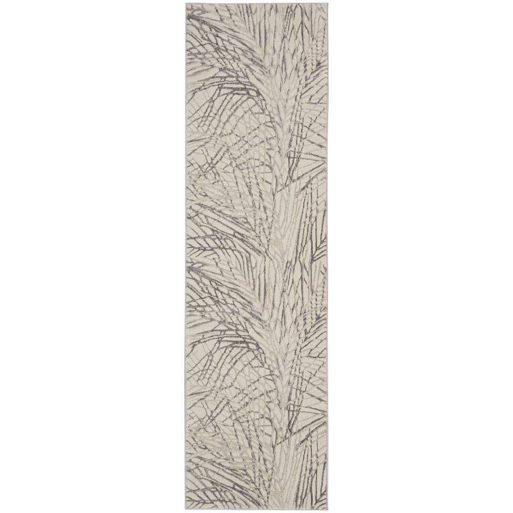 Nourison RUS17 Rustic Textures 2 Ft. 2 In. x 7 Ft. 6 In. Area Rug in Ivory/Gray