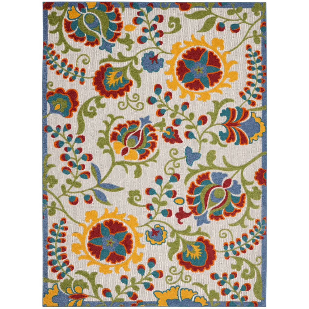 Nourison ALH17 Aloha 9 Ft. 6 In. x 13 Ft. Area Rug in Ivory/Multi
