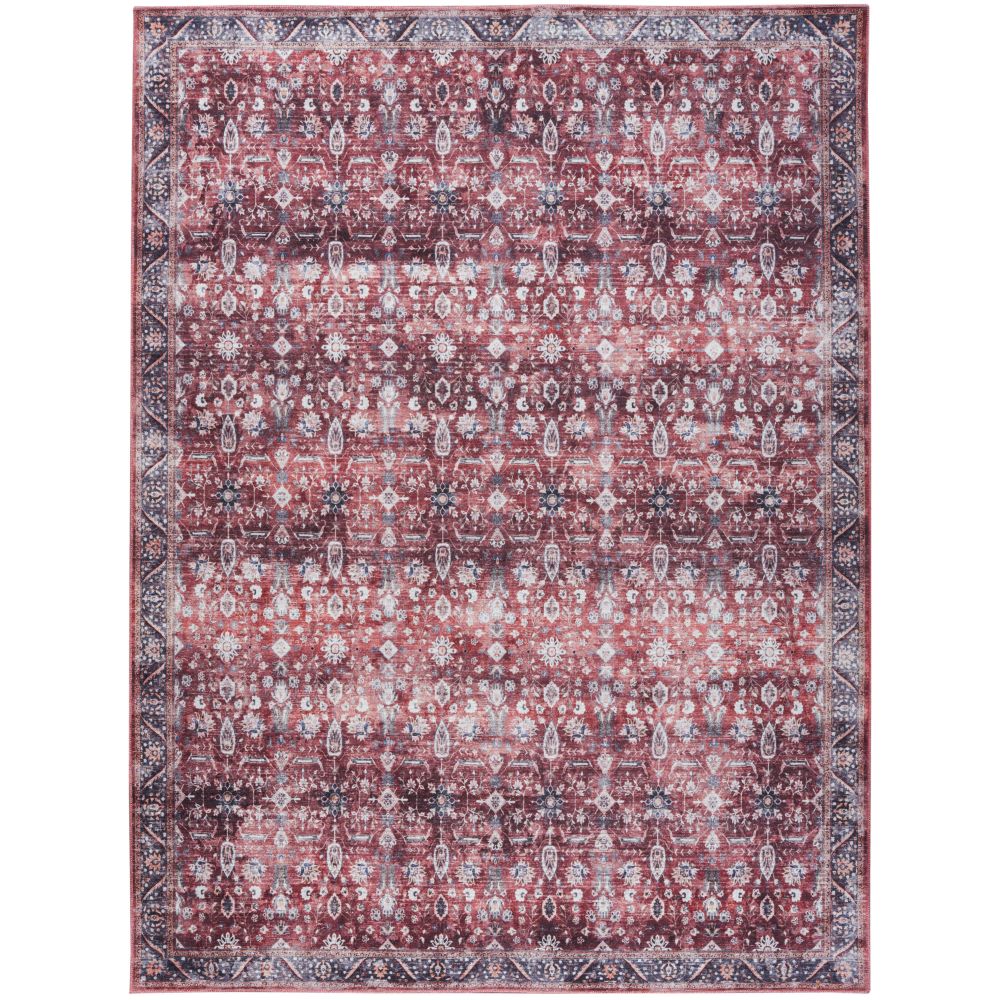 Nourison WSB06 Washable Brilliance 7 ft. 10 in. x 9 ft. 10 in. Rectangle Area Rug in Brick / Ivory