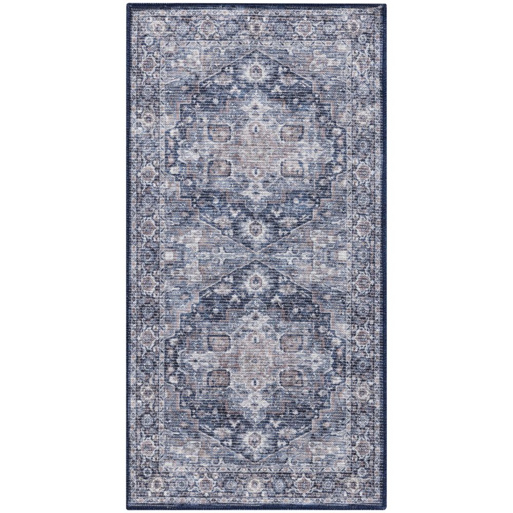 Nourison SR101 Machine Washable Series 1 Area Rug in Ivory Navy, 2