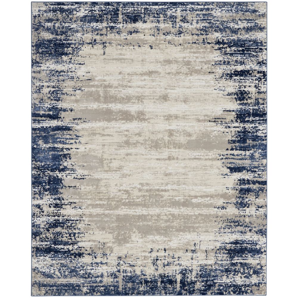 Nourison CYR04 Cyrus 7 Ft. 10 In. x 9 Ft. 10 In. Area Rug in Ivory/Navy