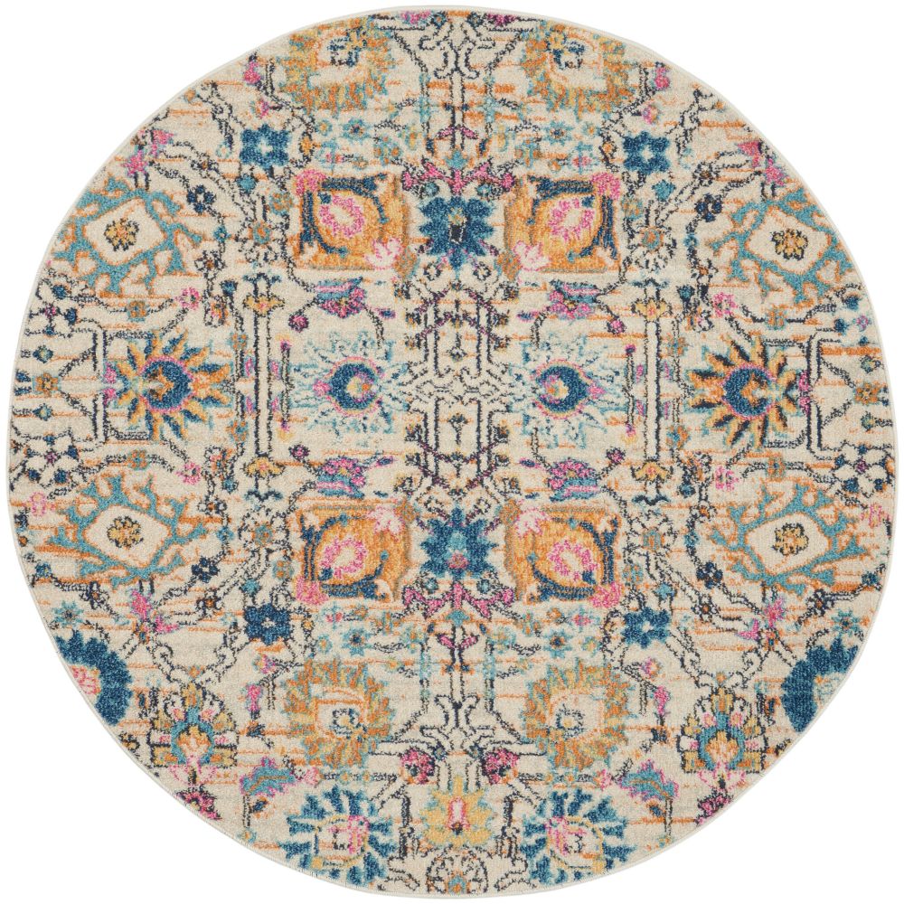Nourison PSN01 Passion 4 Ft. x 4 Ft. Area Rug in Ivory/Multi
