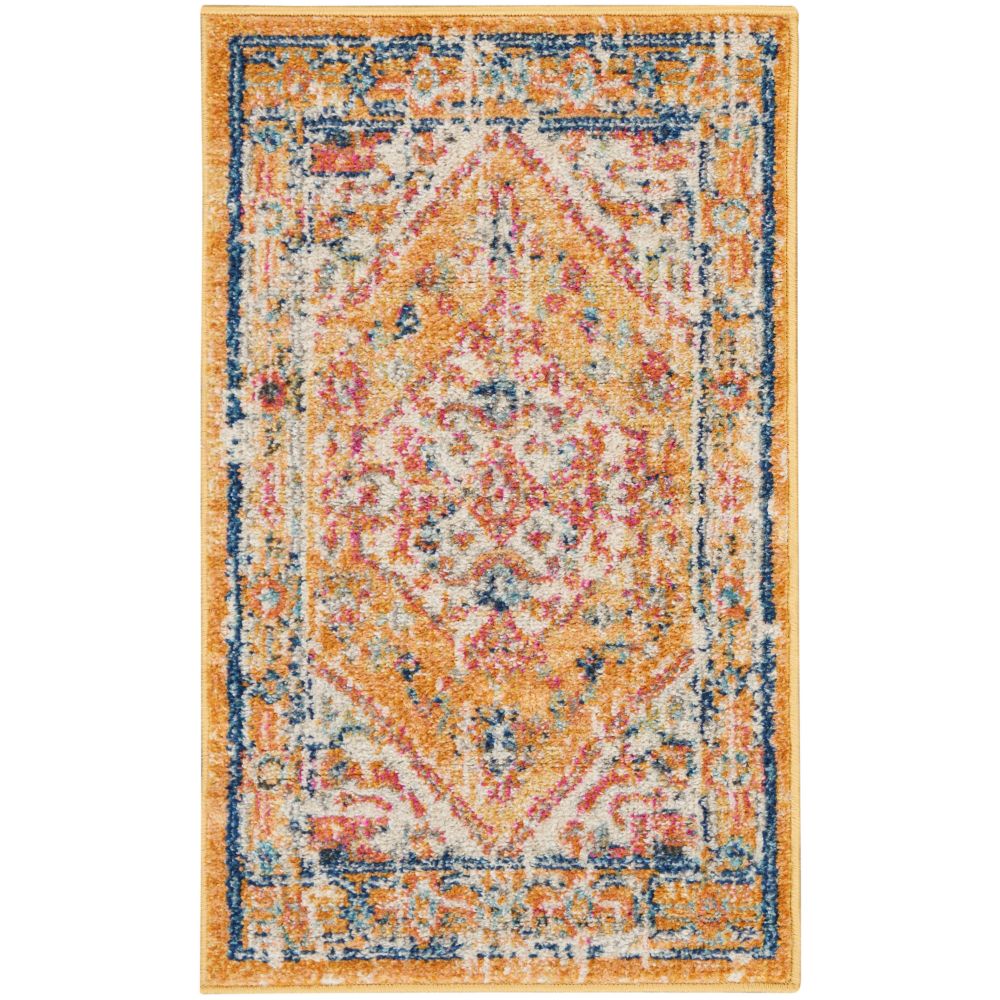 Nourison PSN23 Passion 1 Ft. 10 In. x 2 Ft. 10 In. Area Rug in Ivory/Yellow