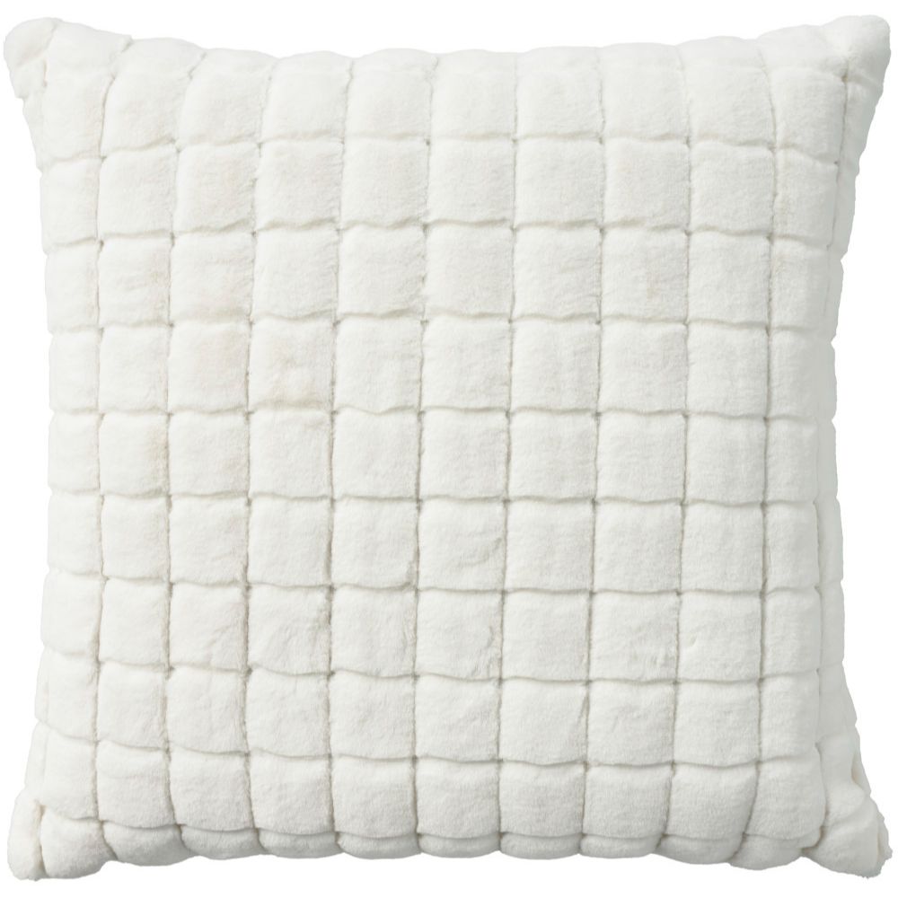 Nourison RD123 Waverly Indoor Plw Faux Rabbit Square Throw Pillows in White