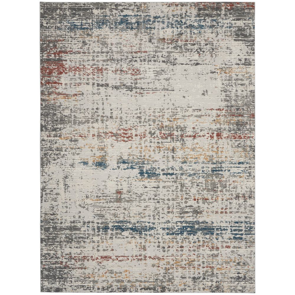 Nourison RUS14 Rustic Textures 9 Ft. 3 In. x 12 Ft. 9 In. Area Rug in Light Gray Multi