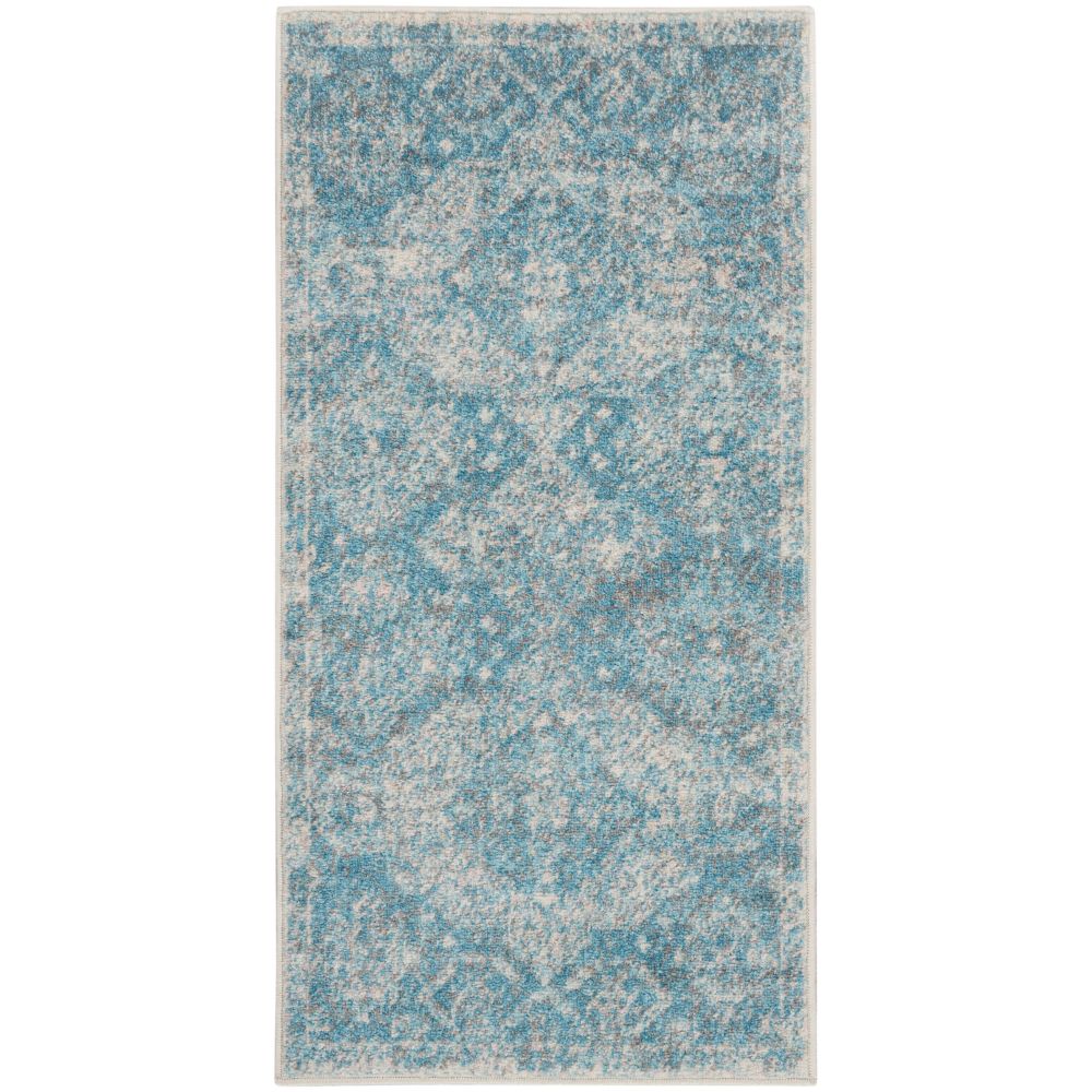 Nourison TRA13 Tranquil 2 Ft. x 4 Ft. Area Rug in Light Blue/Ivory