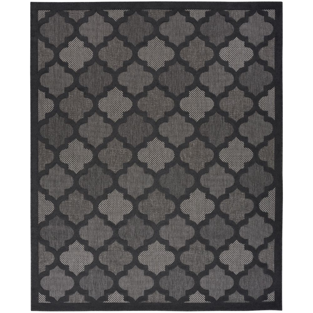 Nourison NES01 Easy Care Area Rug in Charcoal/Black, 9