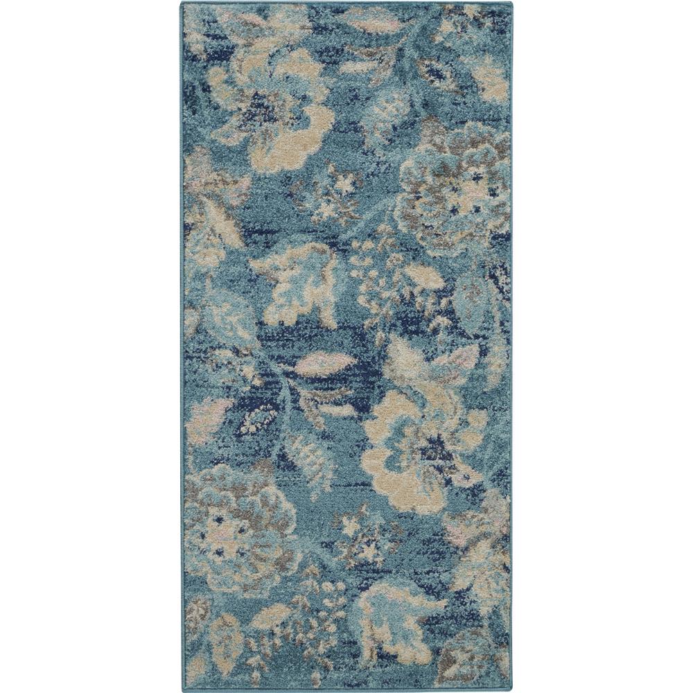 Nourison TRA02 Tranquil 2 Ft. x 4 Ft. Indoor/Outdoor Rectangle Rug in  Turquoise