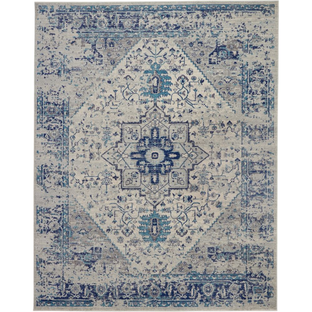 Nourison TRA06 Tranquil 7 Ft. x 10 Ft. Area Rug in Ivory/Light Blue