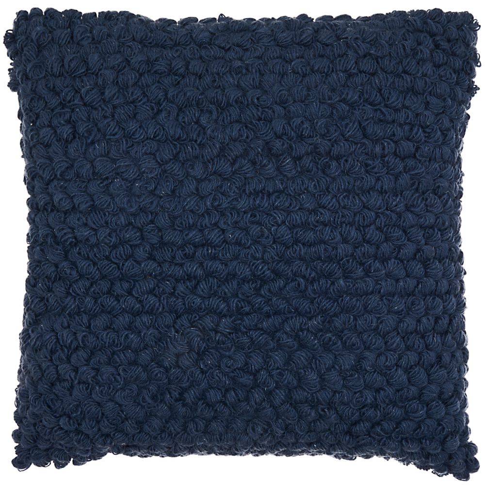 Nourison DC142 Mina Victory Life Styles Navy Thin Group Loops Throw Pillow in Navy