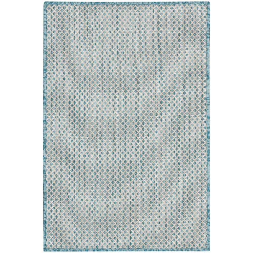 Nourison COU01 Courtyard 2 Ft. x 3 Ft. Area Rug in Ivory Aqua