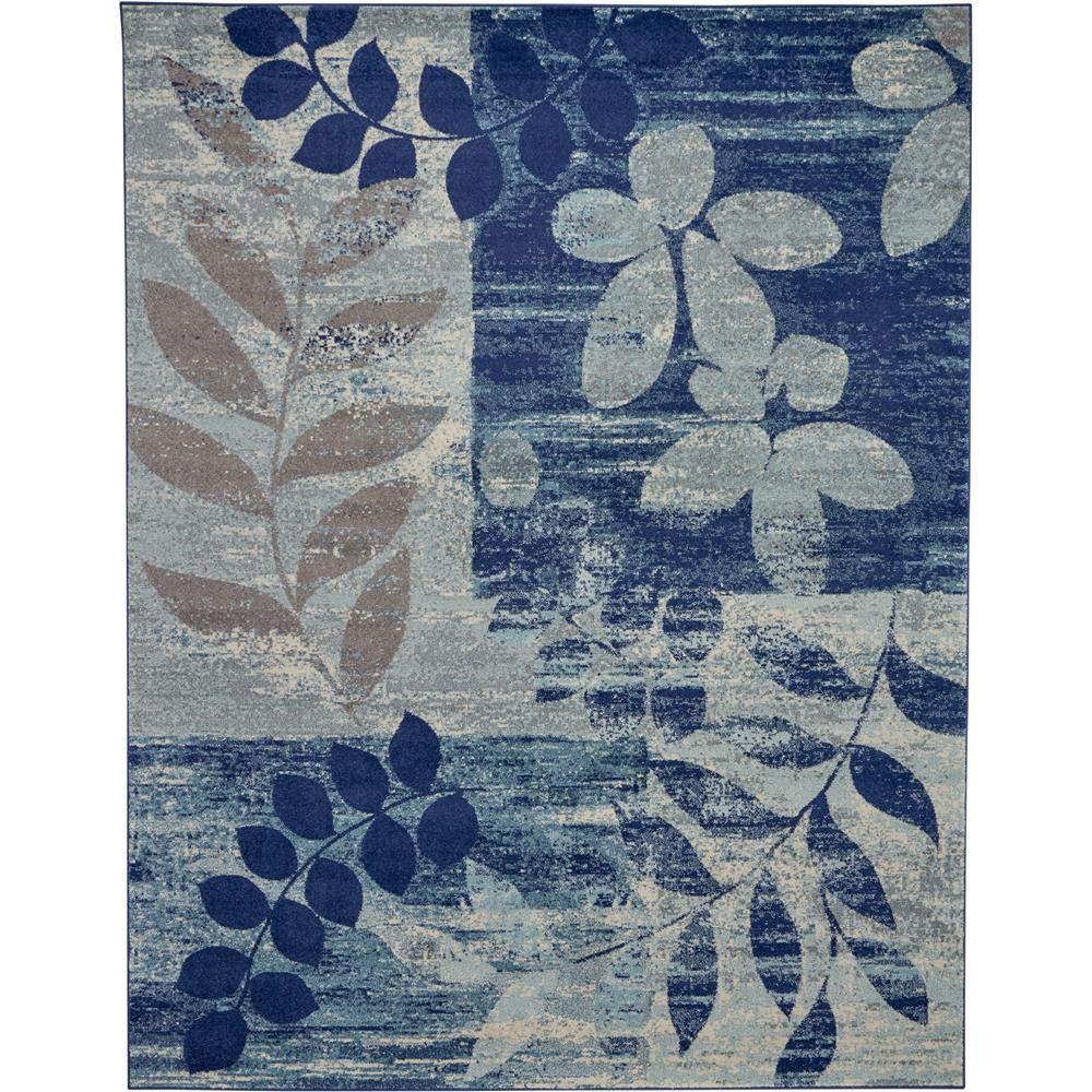 Nourison TRA01 Tranquil 8 Ft.10 In. x 11 Ft.10 In. Indoor/Outdoor Rectangle Rug in  Navy/Light Blue