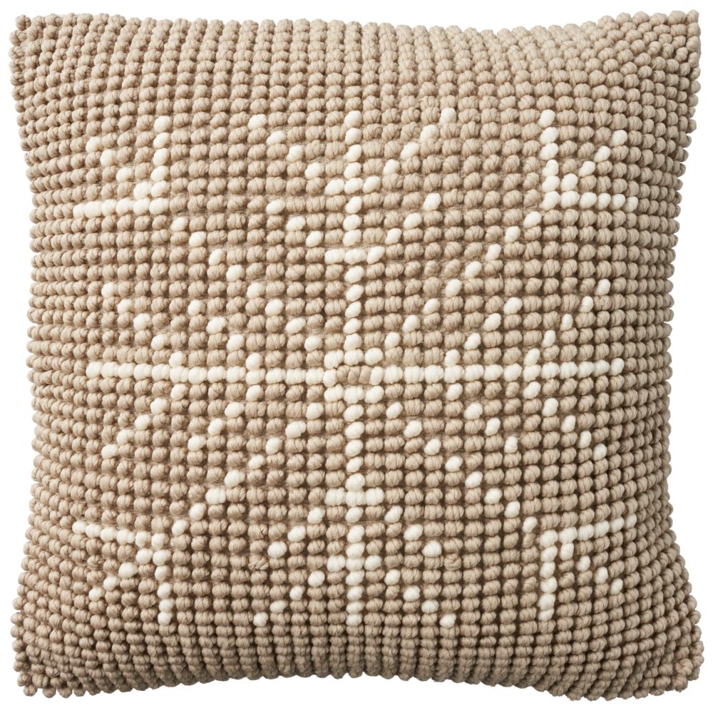 Nourison GC835 Holiday Pillows Loop Snowflake Beige Ivory Throw Pillows