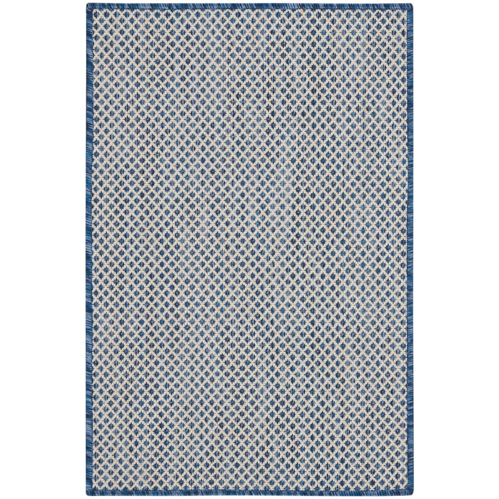 Nourison COU01 Courtyard 2 Ft. x 3 Ft. Area Rug in Ivory Blue