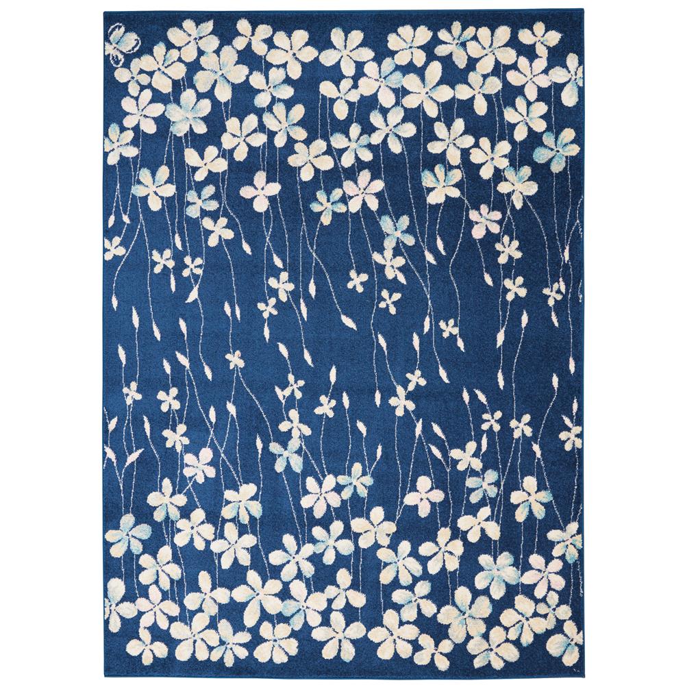 Nourison TRA04 Tranquil 4 Ft. x 6 Ft. Indoor/Outdoor Rectangle Rug in  Navy