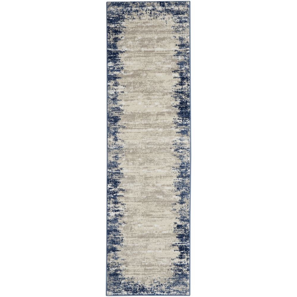 Nourison CYR04 Cyrus 2 Ft. 2 In. x 7 Ft. 6 In. Area Rug in Ivory/Navy