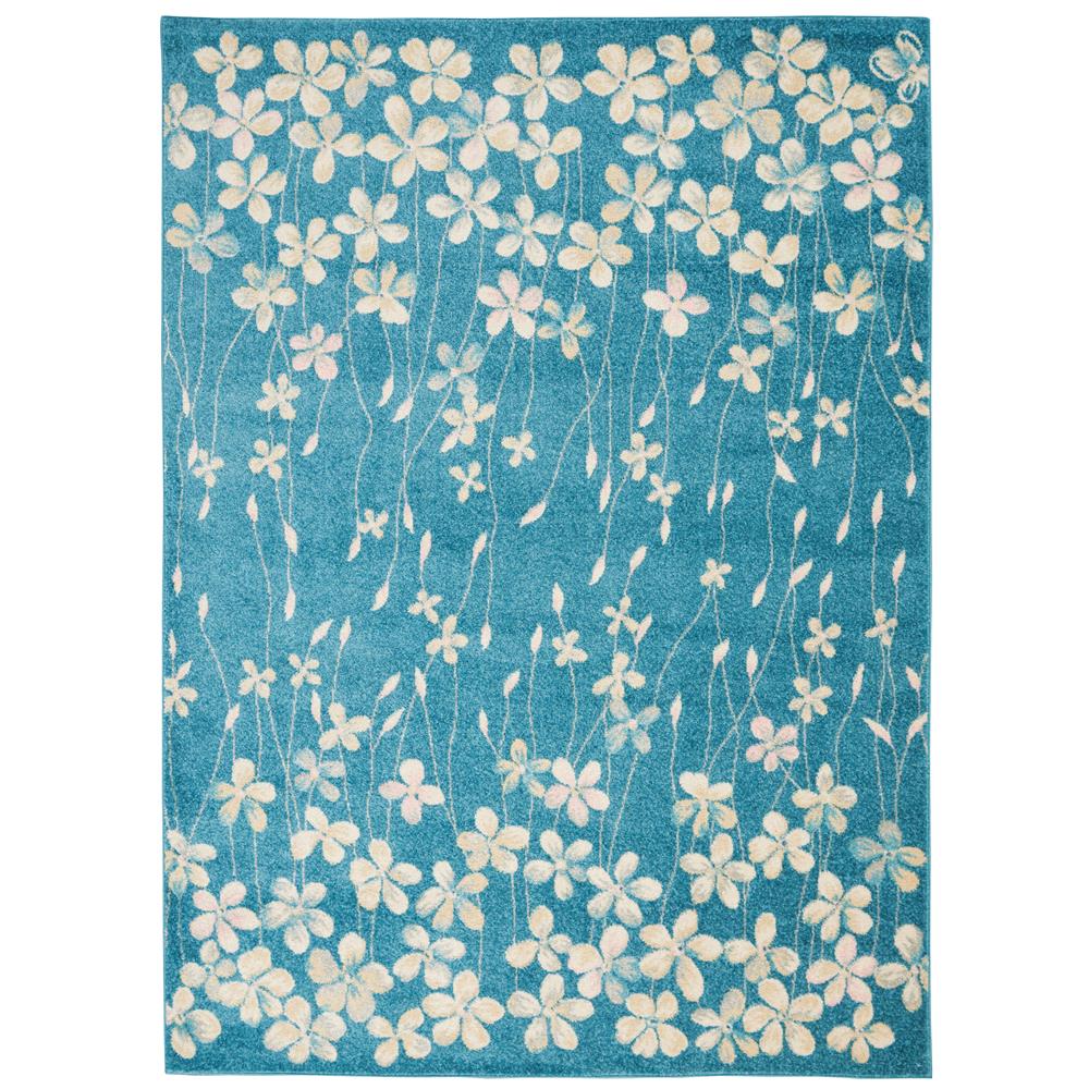 Nourison TRA04 Tranquil 4 Ft. x 6 Ft. Indoor/Outdoor Rectangle Rug in  Turquoise