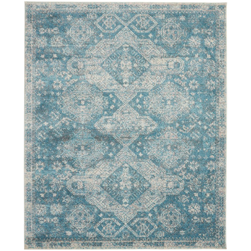 Nourison TRA13 Tranquil 8 Ft. 10 In. x 11 Ft. 10 In. Area Rug in Light Blue/Ivory