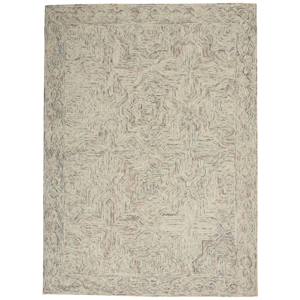 Nourison LNK03 Linked 3 Ft. 9 In. x 5 Ft. 9 In. Area Rug in Blue/Ivory
