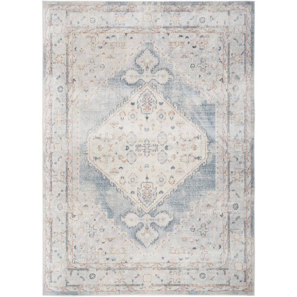 Nourison ASW11 Astra Machine Washable Area Rug in Light Blue, 5
