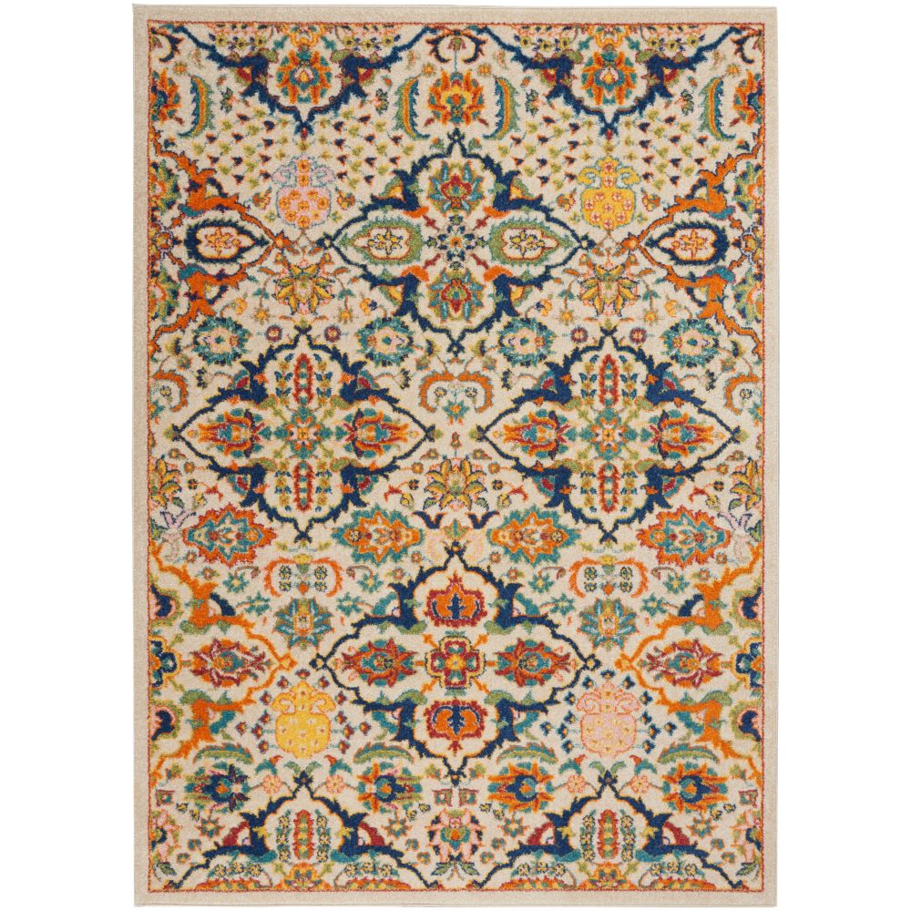 Nourison ALR03 Allure 5 Ft. 3 In. x 7 Ft. 3 In. Area Rug in Ivory Multicolor
