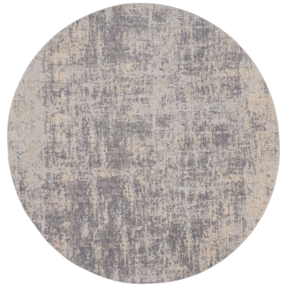 Nourison RUS01 Rustic Textures Area Rug in Ivory/Silver, 5