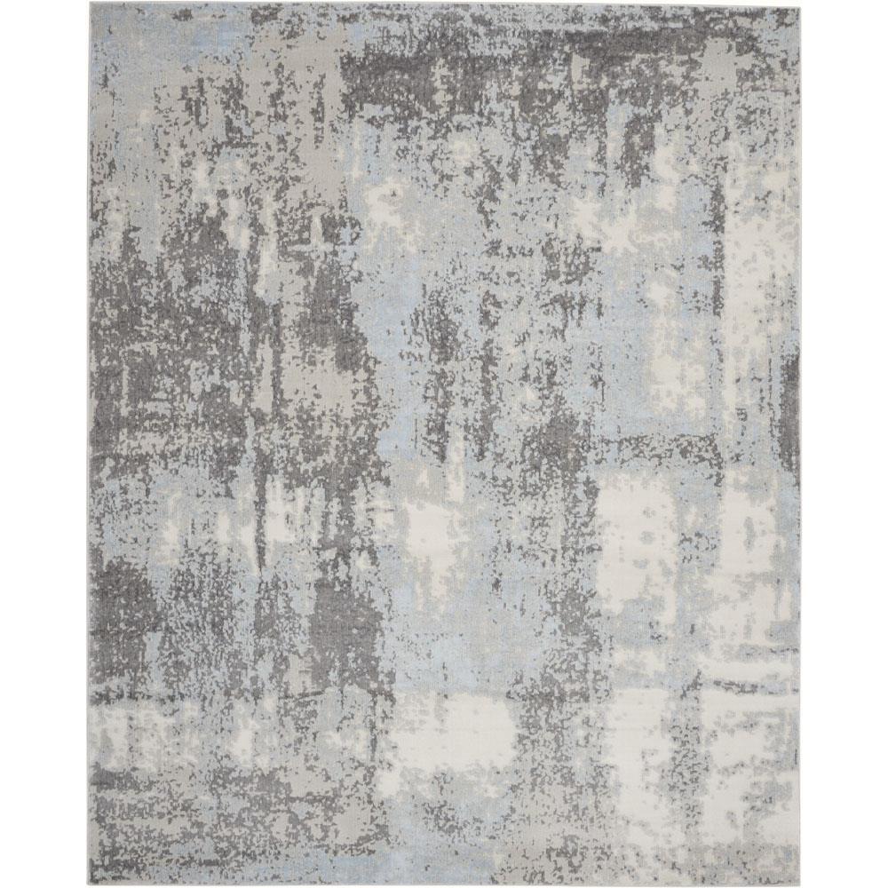 Nourison IMT02 Imprints 8 Ft. x 10 Ft. Indoor/Outdoor Rectangle Rug in  Grey/Light Blue
