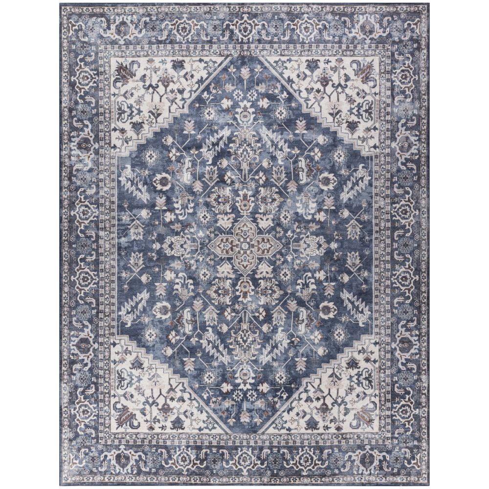 Nourison SR104 Machine Washable Series 1 Area Rug in Navy Ivory, 9