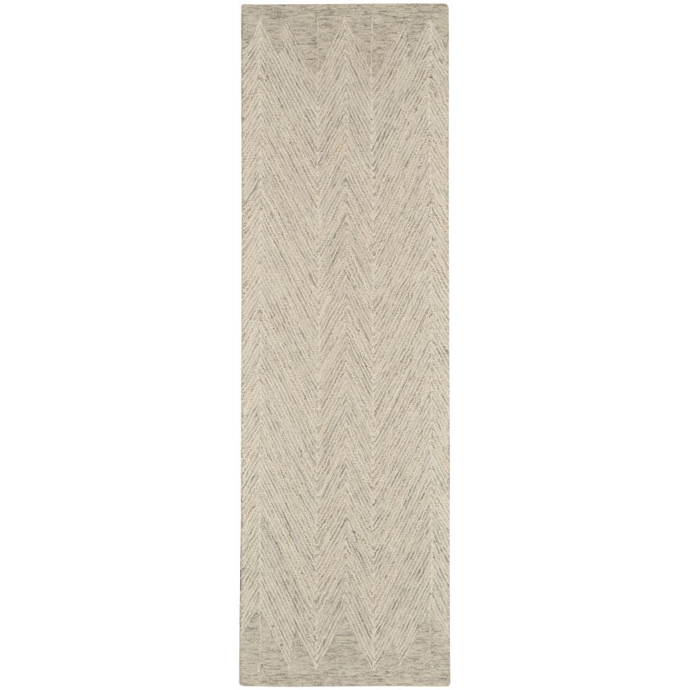 Nourison LNK04 Linked 2 Ft. 3 In. x 7 Ft. 6 In. Area Rug in Ivory/Gray