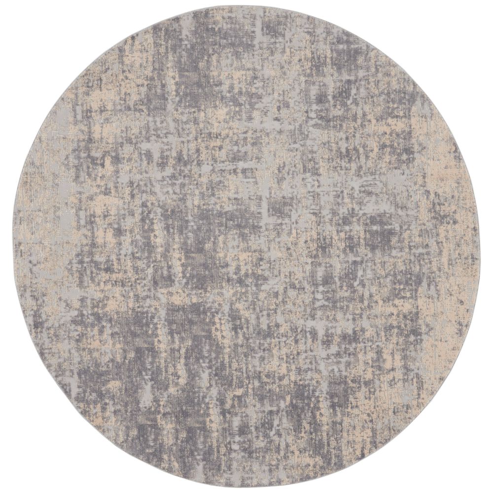 Nourison RUS01 Rustic Textures Area Rug in Ivory/Silver, 7