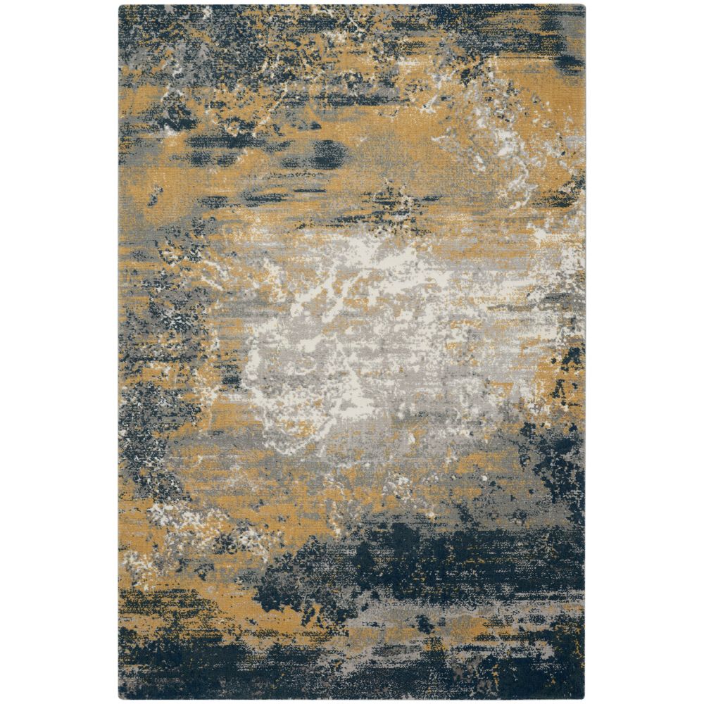 Nourison TWI22 Twilight Area Rug in Navy Gold, 5