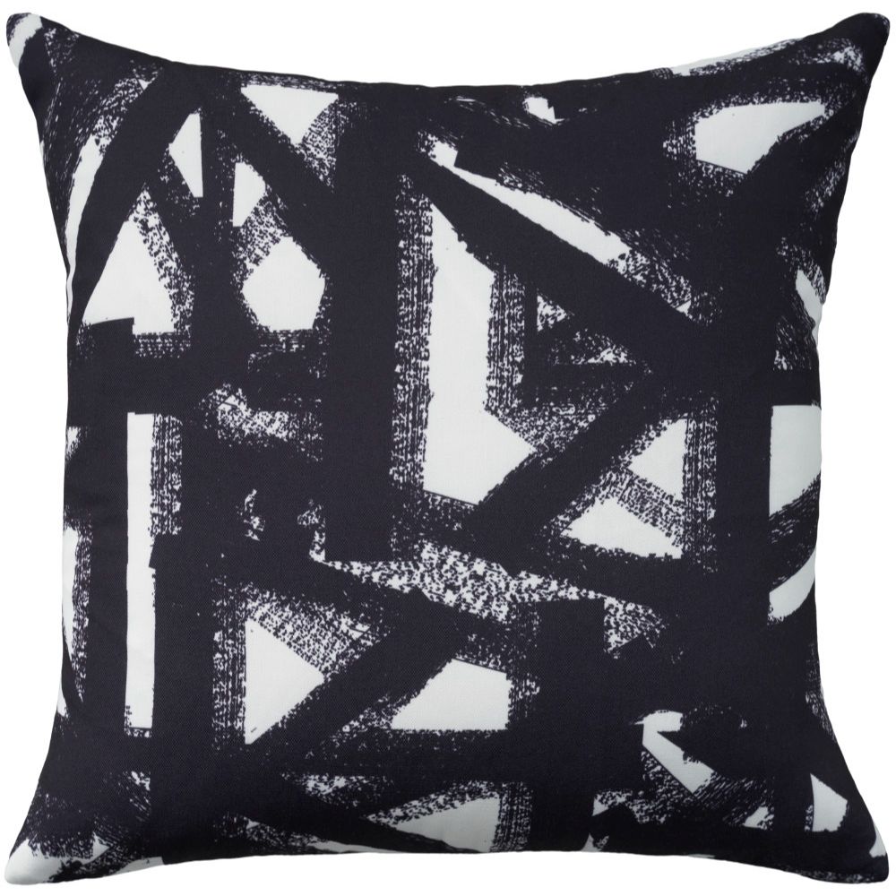 Nourison QY103 Waverly Indoor Plw Brushwork Throw Pillows in Black