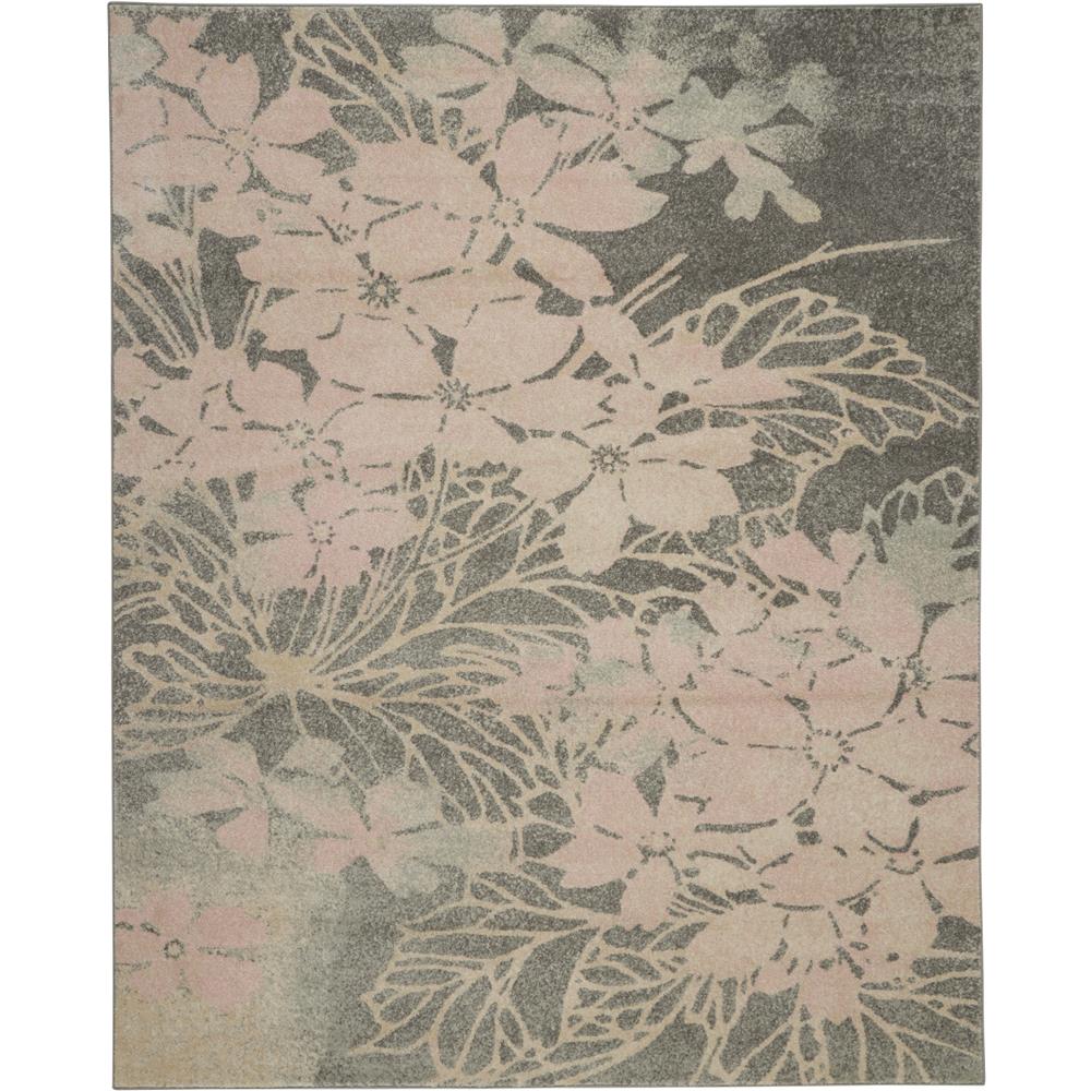 Nourison TRA08 Tranquil 8 Ft.10 In. x 11 Ft.10 In. Indoor/Outdoor Rectangle Rug in  Grey/Pink