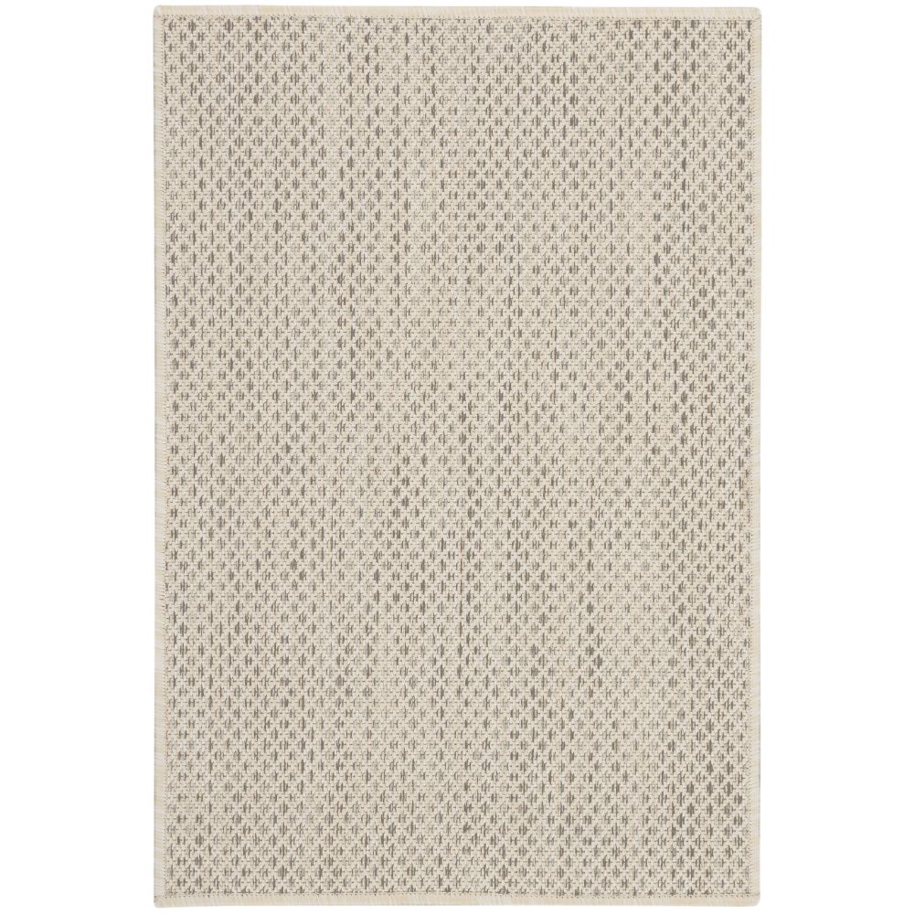Nourison COU01 Courtyard 2 Ft. x 3 Ft. Area Rug in Ivory Silver