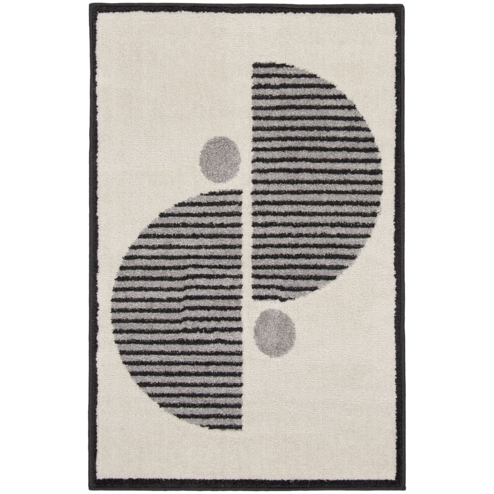 Nourison MDP02 Modern Passion Area Rug in Ivory/Black, 2