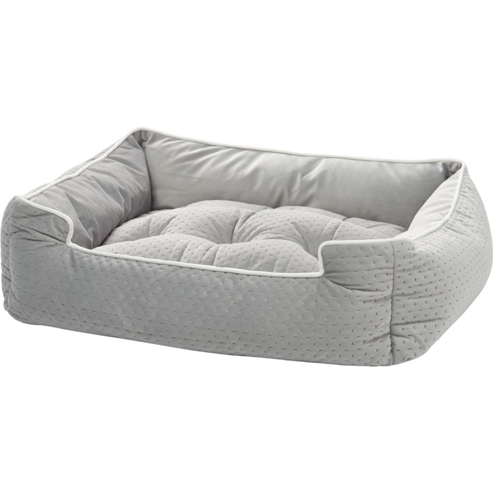 Nourison BT901 Mina Victory Grey Quilted Pet Bed in Grey