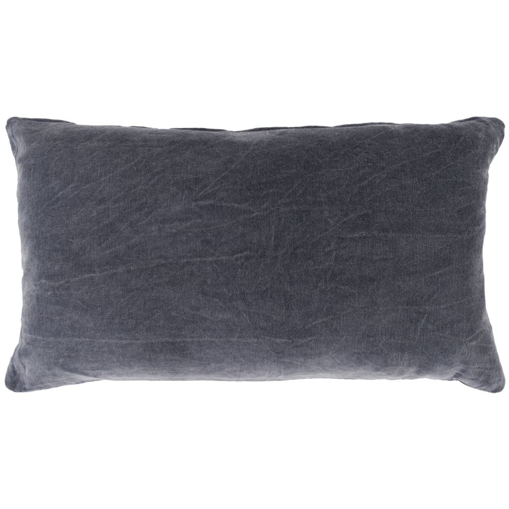Nourison GE200 Mina Victory Cover Only Solid Velvet Charcoal Pillow Covers
