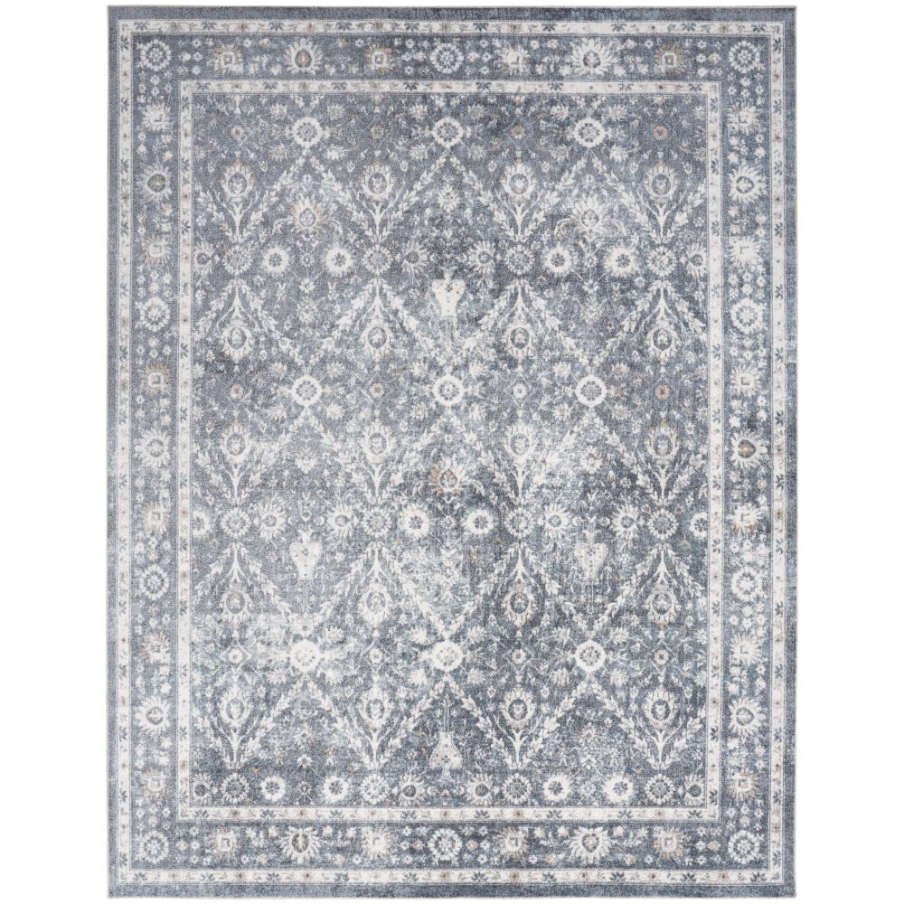 Nourison ASW16 Dark Blue Astra Machine Washable Area Rug 6 ft. 7 in. X 9 ft.