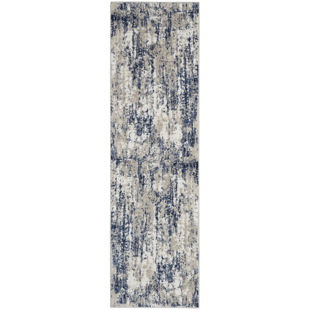 Nourison CYR03 Cyrus 2 Ft. 2 In. x 7 Ft. 6 In. Area Rug in Ivory/Navy