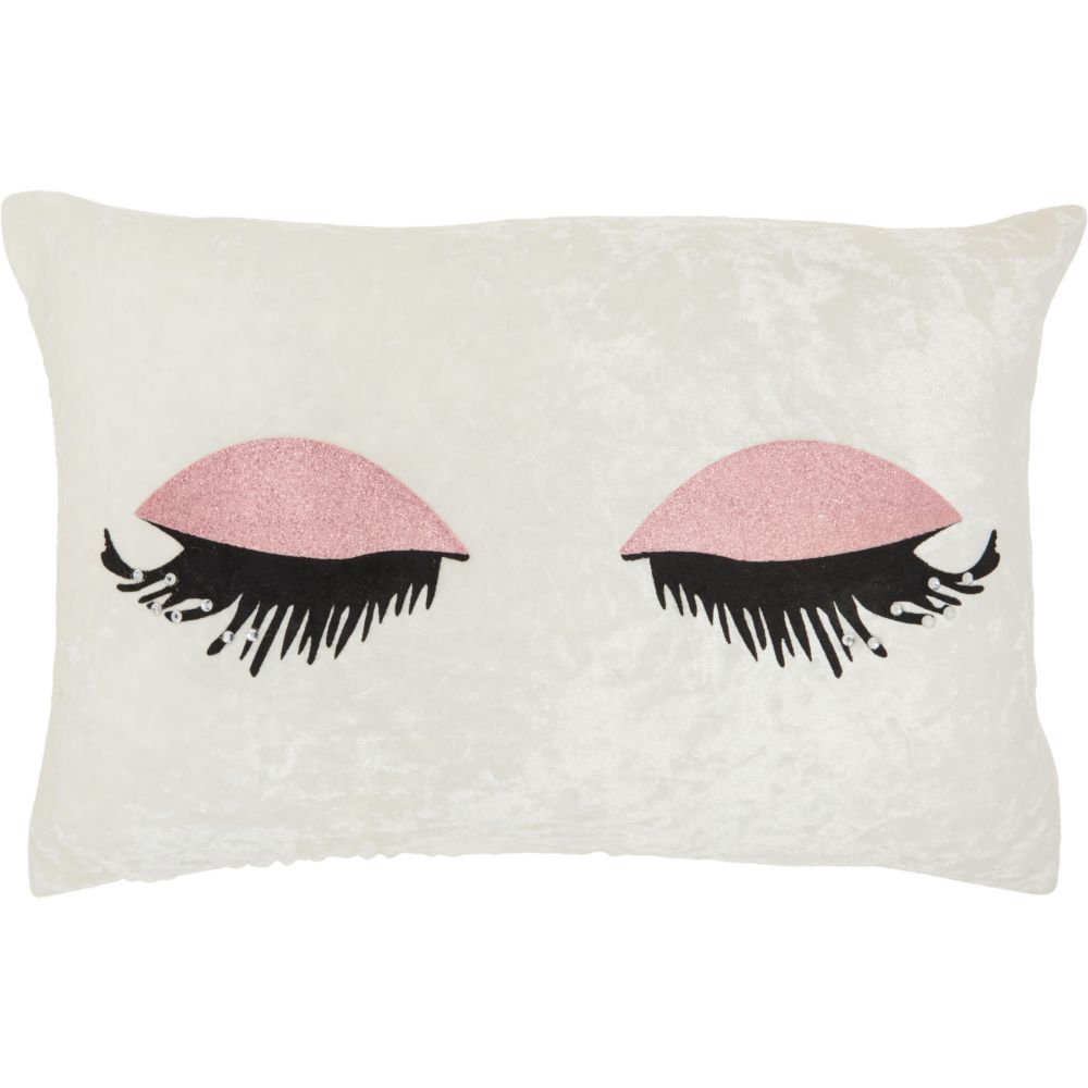 Nourison L4007 Luminecence Glitter Eye Shadow Rose Throw Pillow in ROSE