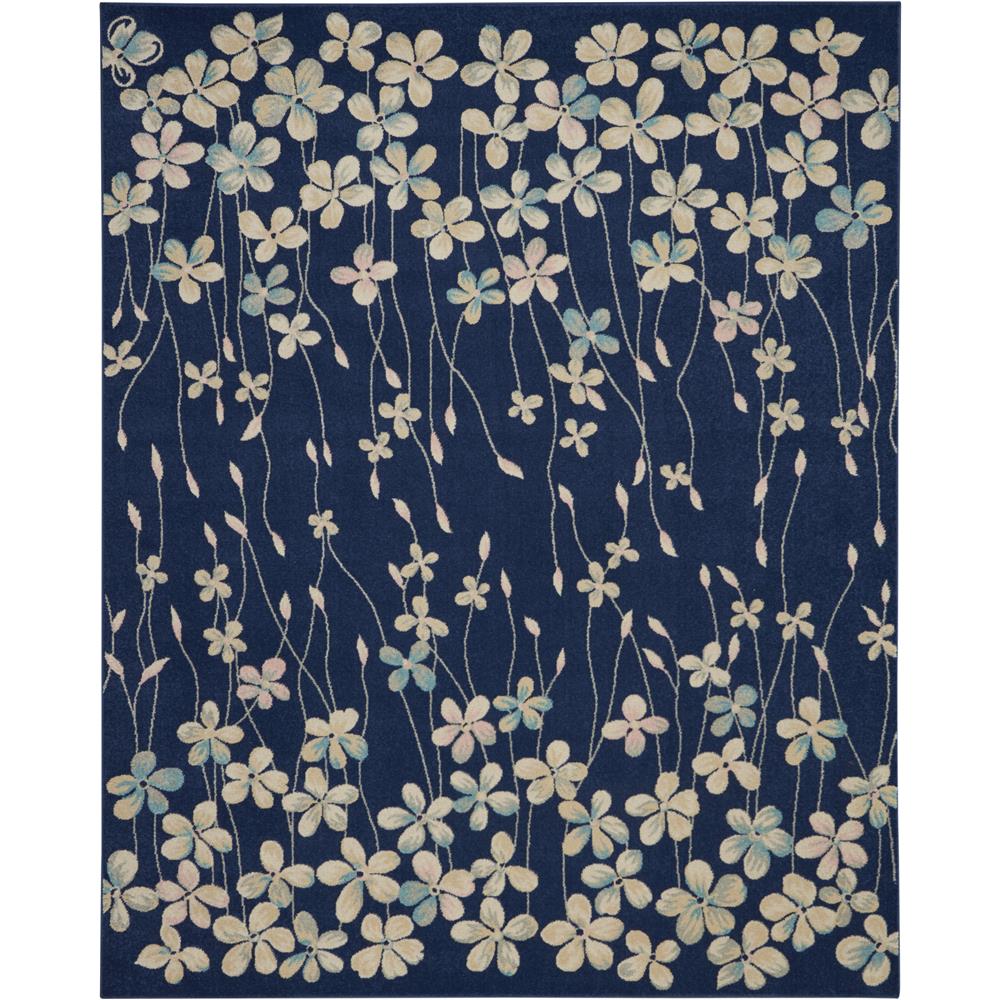 Nourison TRA04 Tranquil 8 Ft.10 In. x 11 Ft.10 In. Indoor/Outdoor Rectangle Rug in  Navy