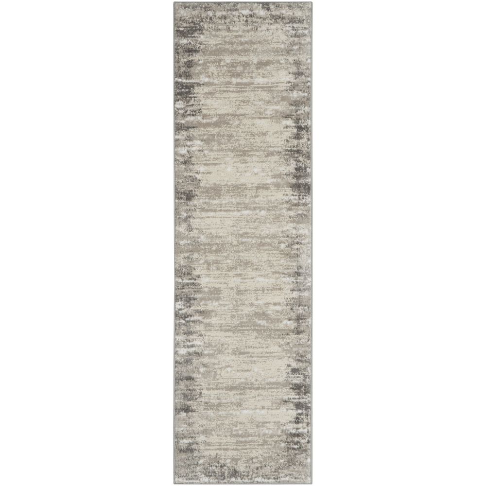 Nourison CYR04 Cyrus 2 Ft. 2 In. x 7 Ft. 6 In. Area Rug in Ivory/Gray