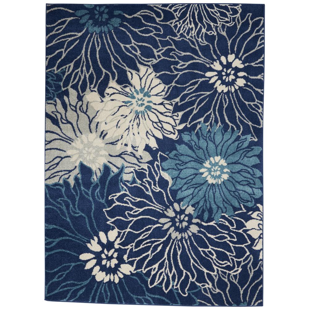 Nourison PSN17 Passion 3 Ft.9 In. x 5 Ft.9 In. Indoor/Outdoor Rectangle Rug in  Navy/Ivory