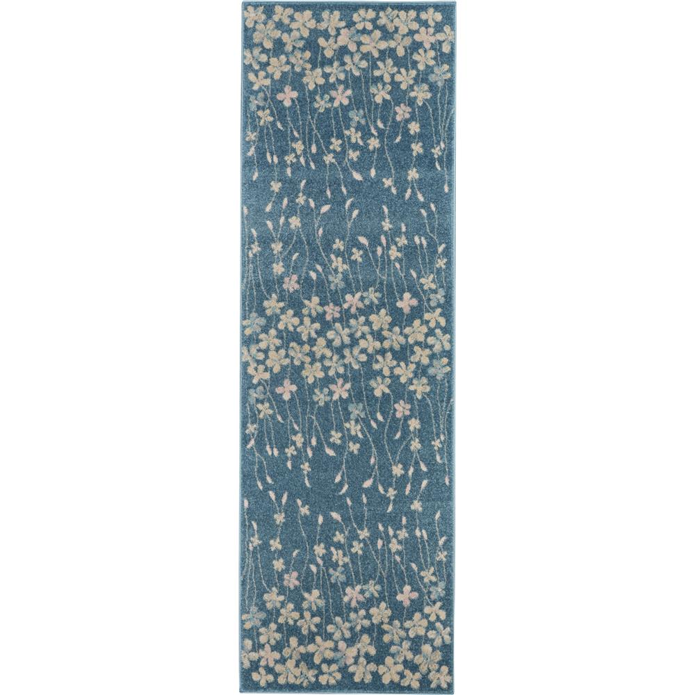 Nourison TRA04 Tranquil 2 Ft.3 In. x 7 Ft.3 In. Indoor/Outdoor Runner Rug in  Turquoise