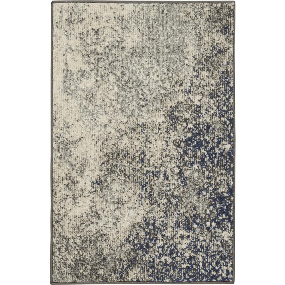 Nourison PSN10 Passion 1 Ft.10 In. x 2 Ft.10 In. Indoor/Outdoor Rectangle Rug in  Charcoal/Ivory